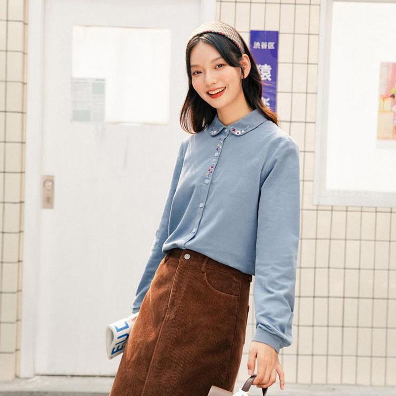 Kawaii Embroidery Solid Women Shirts Long Sleeve Large Size Fashion Slim Tops Turn-Down Collar Button Elegant Female Blouses Women's &, Blue
Kawaii Embroidery Solid Women Shirts Long Sleeve Large Size Fashion Slim Tops Turn-Down Collar Button Elegant Female Blouses Women's &, Blue
