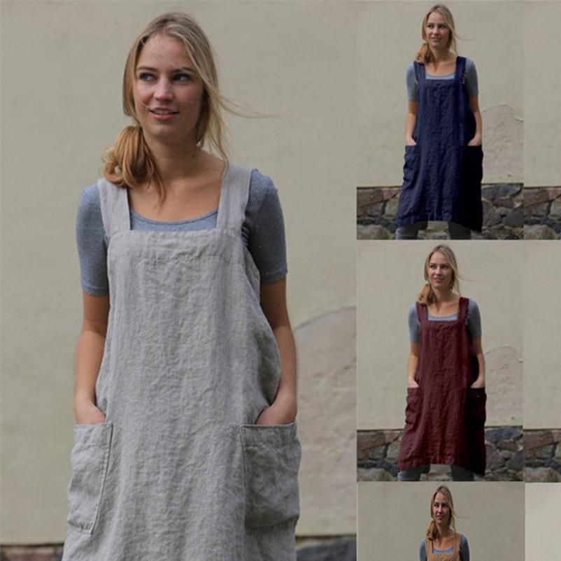 women cotton dresses linen apron sleeveless home cooking cleaning cover florist dress good quality woman clothes, Black;gray
women cotton dresses linen apron sleeveless home cooking cleaning cover florist dress good quality woman clothes, Black;gray