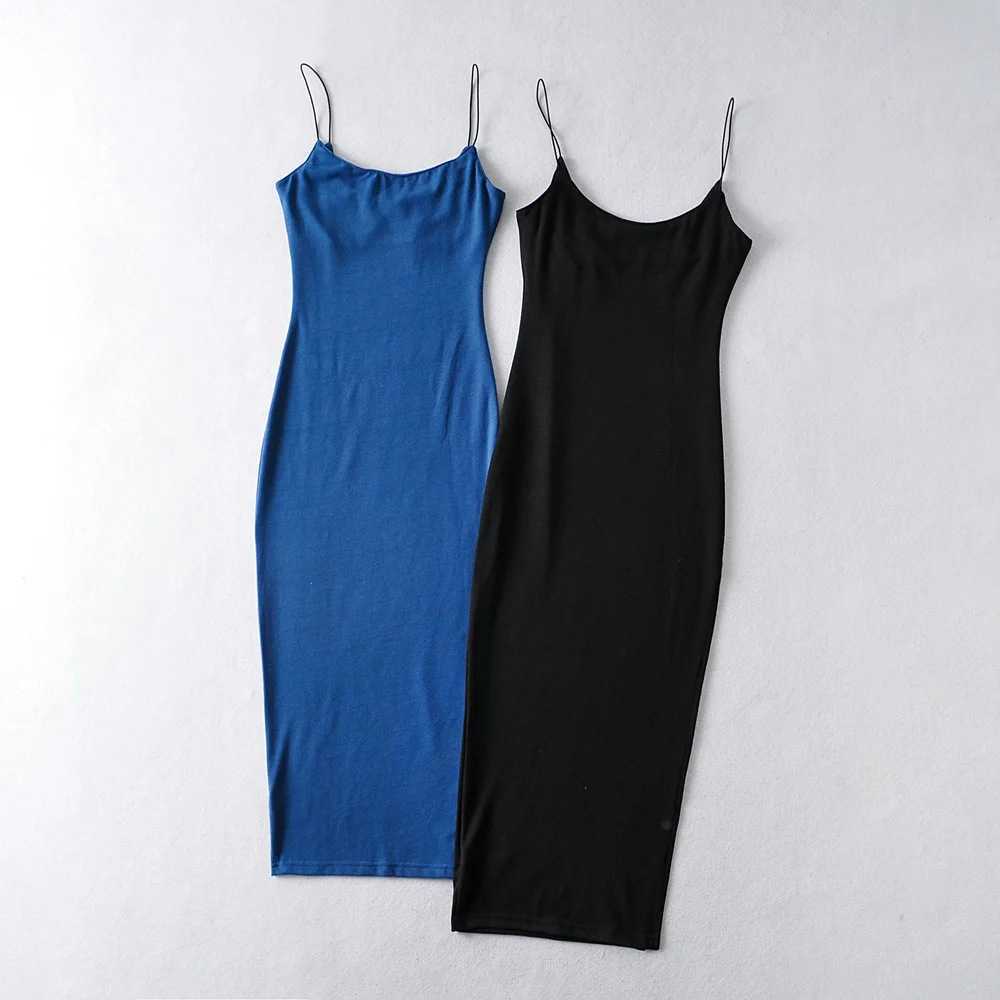 Fashion Solid Sheath Elastic Slim Spaghetti Strap Side Split Casual Summer Dresses Women 210615, Black
Fashion Solid Sheath Elastic Slim Spaghetti Strap Side Split Casual Summer Dresses Women 210615, Black