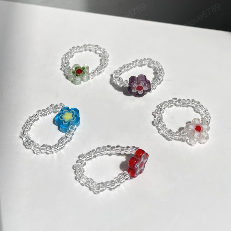 Trendy Transparent Bead Colourful Flower Ring Simple Cute Elastic Rings for Women Girls Summer Jewelry
Trendy Transparent Bead Colourful Flower Ring Simple Cute Elastic Rings for Women Girls Summer Jewelry
