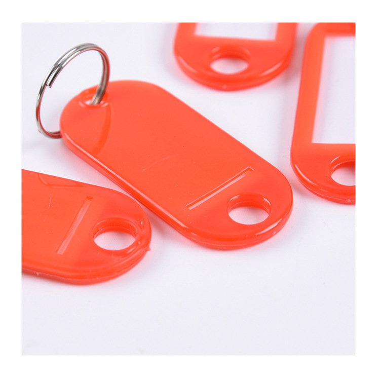 200 pcs Plastic Key Tags Keychain ID Label Luggage KeyTag Split Ring Pet name Card Tag Key Rings Wholesale Price
