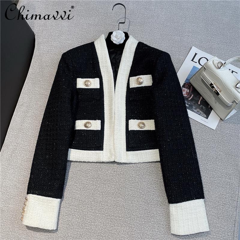 Women' Jackets French Style 2021 Winter Retro Hemming Color Contrast V-neck Quilted Top Long Sleeve Woolen Short Coat For Women, White
Women' Jackets French Style 2021 Winter Retro Hemming Color Contrast V-neck Quilted Top Long Sleeve Woolen Short Coat For Women, White