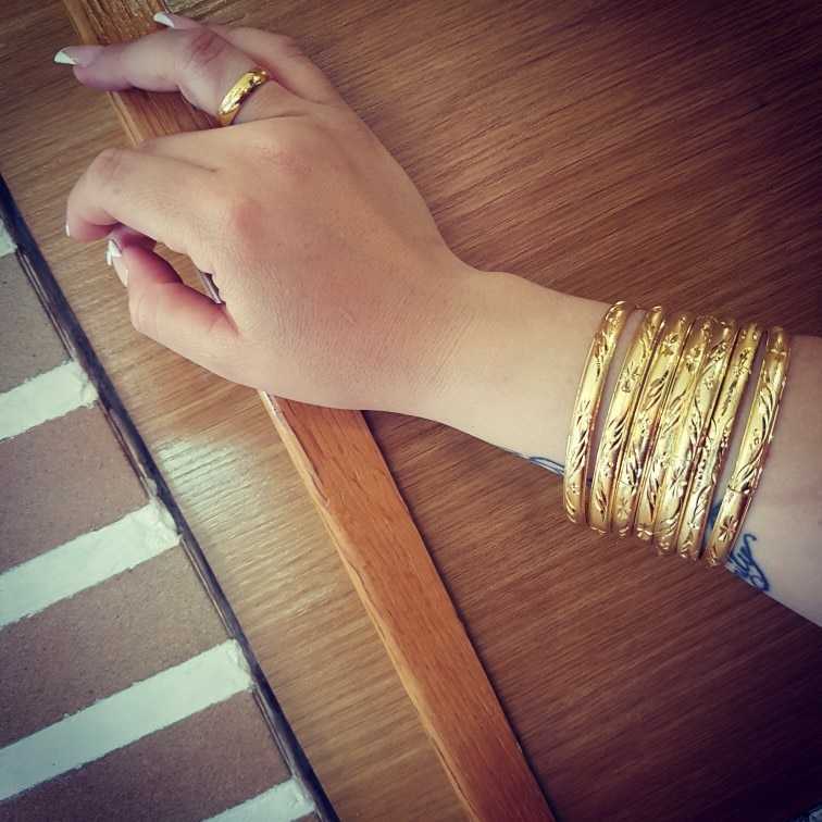 Ethlyn Fashion Dubai Gold Jewelry Gold Color Bangles For Ethiopian Bangles & Bracelets Ethiopian Jewelry Bangles Gift B01 X0706