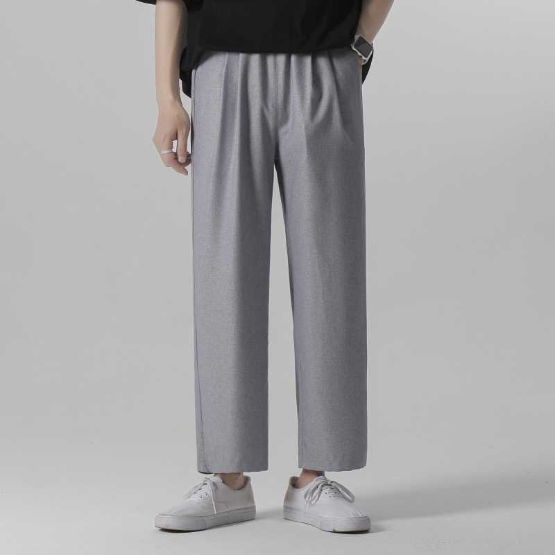 Single Road Mens Wide Leg Pants Summer Light Weight Joggers Trousers Japanese Streetwear Cold Feeling Comfortable Home Pants Men Y0811