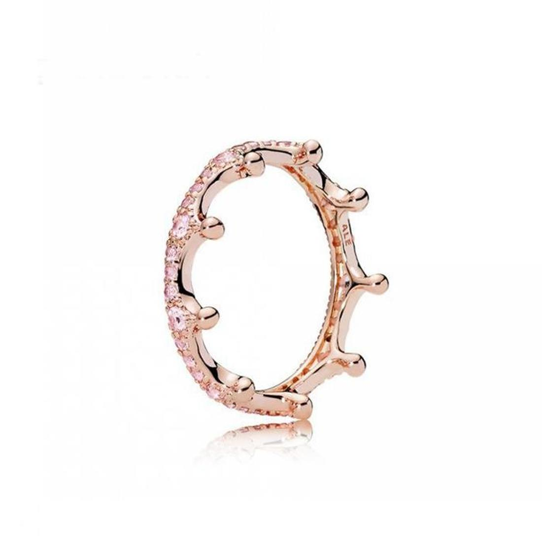 Women's 925 Sterling Silver Wedding Rings Cubic Zirconia Diamonds for Style Women Rose Gold Diamond Engagement Ladies Gift with Box