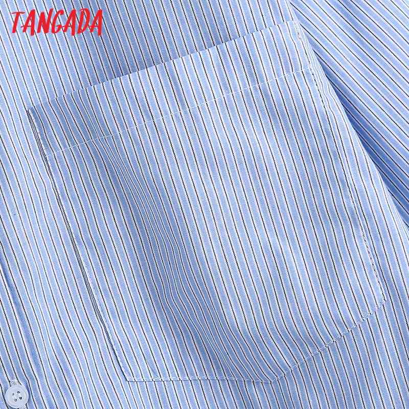 Women Classic Striped Oversized Blouse Vintage Long Sleeve Button-up Female Shirts Blusas Chic Tops BE415 210416