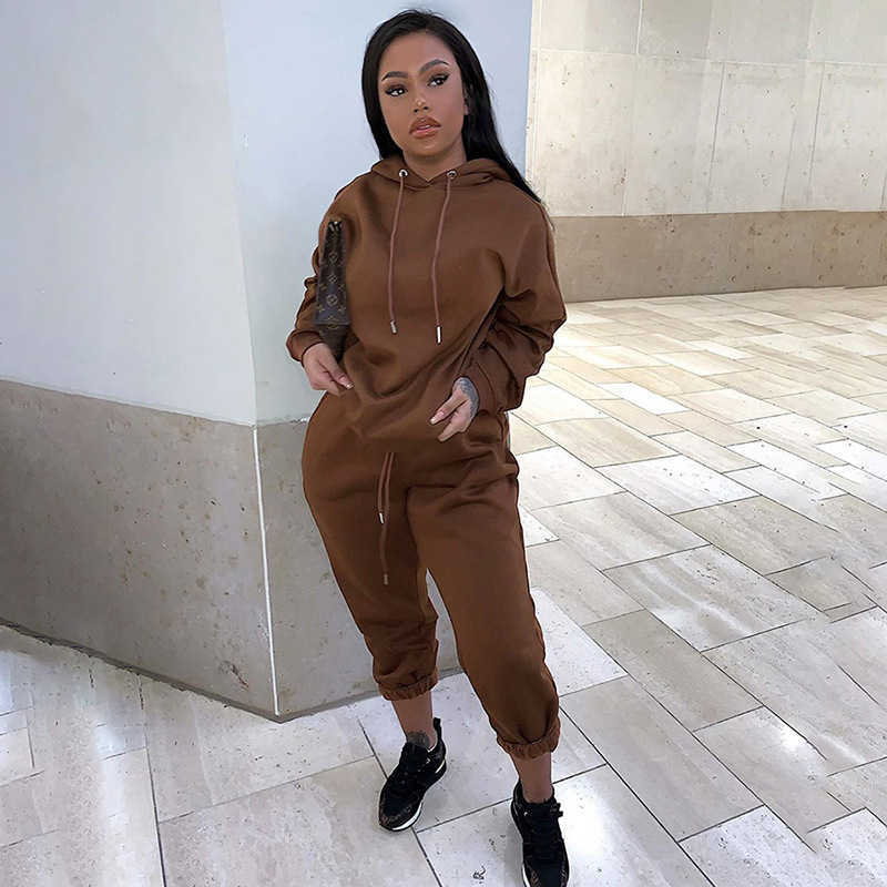Jogging Sexy Sport Female Winter Outfits for Women Tracksuit Hoodies Sweatshirt and Sweatpants Sports 2 Piece Set Sweatsuits Y0625