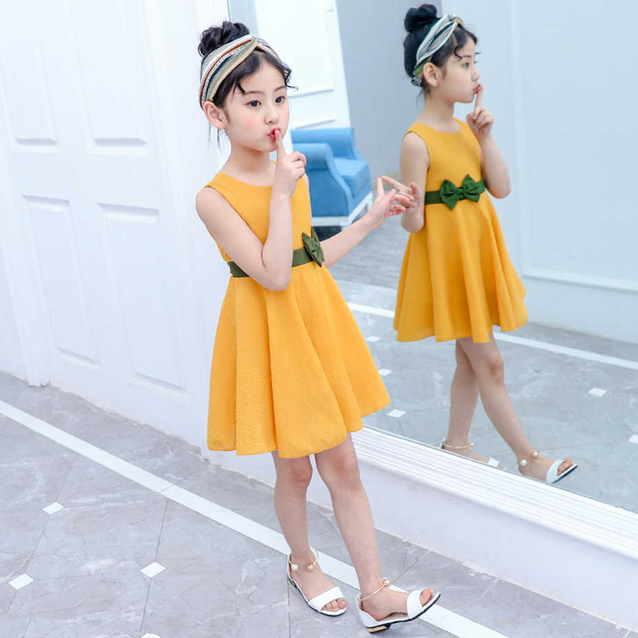 Dress For Girls Big Bow es Patchwork Party Child Summer Children's Clothing 6 8 10 12 14 210528
