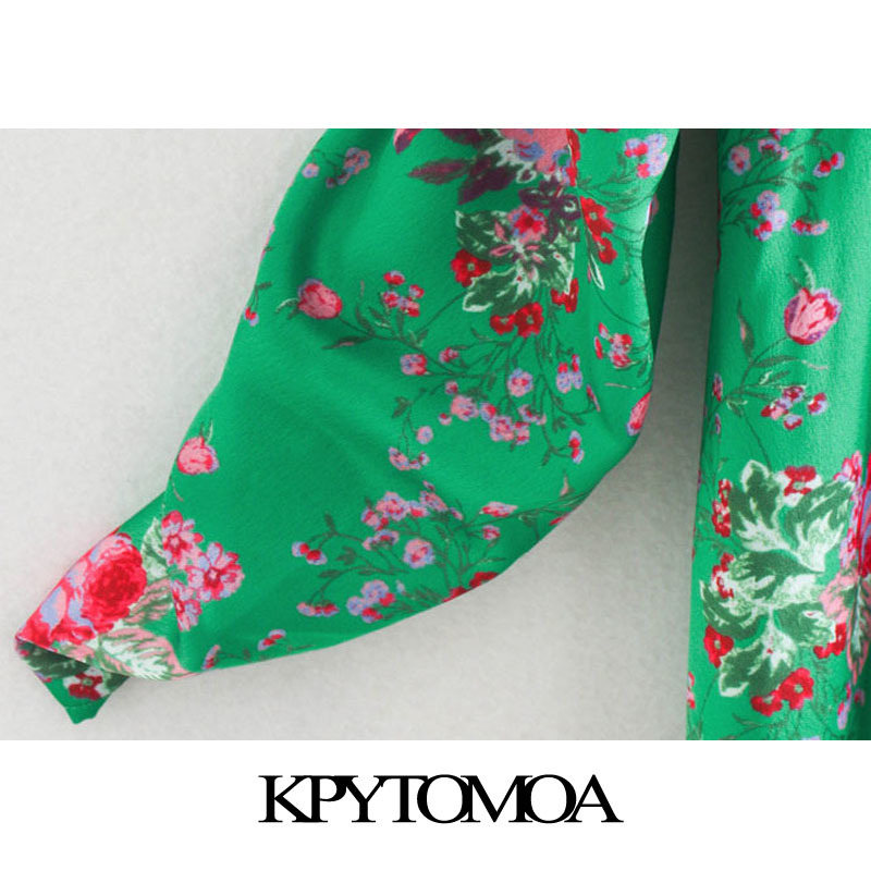 Women Fashion Floral Print Pleated Asymmetrical Midi Dress Backless Zipper Ruffled Female Dresses Mujer 210420