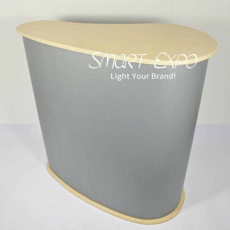 Pop Up Booth Counter Advertising Display Outdoor Promotion Table Teardrop Shape with Custom Graphic Printing