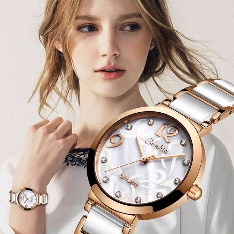 Ceramics Women Watches Gold Stainless Steel Waterproof Quartz Watch Female Clock Gift Ladies Wristwatches Relogio Feminino 210517, Leather strap brown
Ceramics Women Watches Gold Stainless Steel Waterproof Quartz Watch Female Clock Gift Ladies Wristwatches Relogio Feminino 210517, Leather strap brown