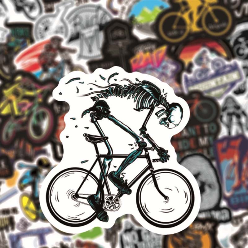 Outdoor Bicycle Design Car Stickers For Mountain Bike Riding Travel Luggage Car Skateboard Jump Motion Colorful Waterproof Decals