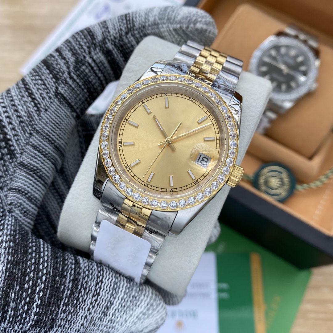 Wristwatches Men's Watch Mechanical Self-Winding Movement Sapphire Face Leather Strap Stainless Steel Case Dial Diameter 36 Thickness 1, Gold
Wristwatches Men's Watch Mechanical Self-Winding Movement Sapphire Face Leather Strap Stainless Steel Case Dial Diameter 36 Thickness 1, Gold