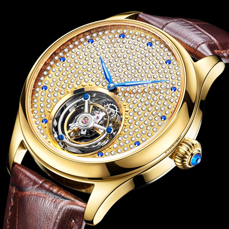 Wristwatches AESOP Relogio Masculino Tourbillon Mechanical Watch Sapphire Mens Watches Top Rhinestone Clock For Men
Wristwatches AESOP Relogio Masculino Tourbillon Mechanical Watch Sapphire Mens Watches Top Rhinestone Clock For Men