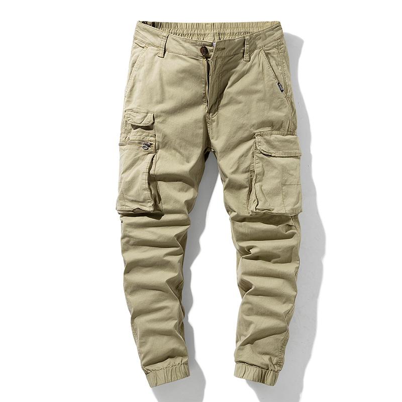 Men Cargo Pants Lightweight Army Trousers Men's Quick Dry Pure Cotton Breathable Male Casual Bottom Trouser Multi-Pockets