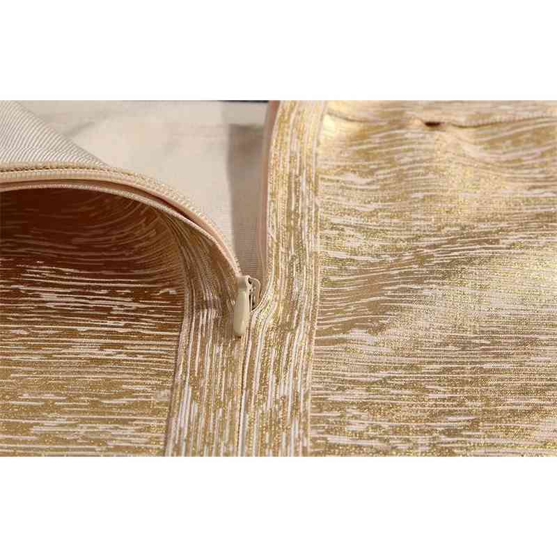 Summer Women's Two-Piece Bandage Dress Celebrity Party Sexy Bodycon Sleeveless Square Neck Gold Mini Skirt Vestidos 210525