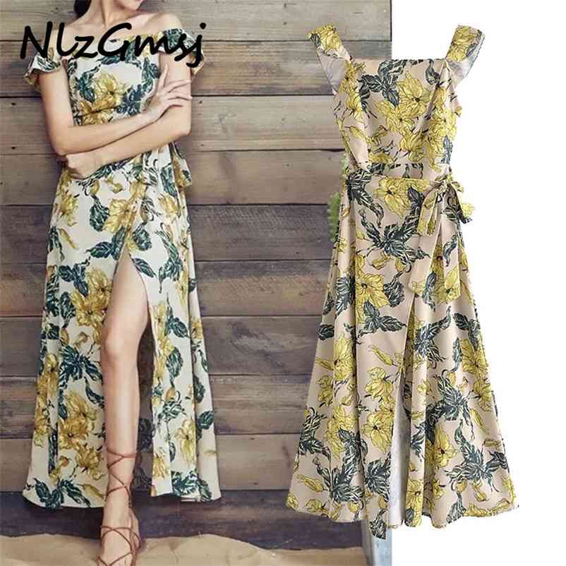 Dres Backless Sundress Floral Printed Wrap-Around Long Chic Fashion Mujer Vintage Vestidos 05 210628, As picture 
Dres Backless Sundress Floral Printed Wrap-Around Long Chic Fashion Mujer Vintage Vestidos 05 210628, As picture