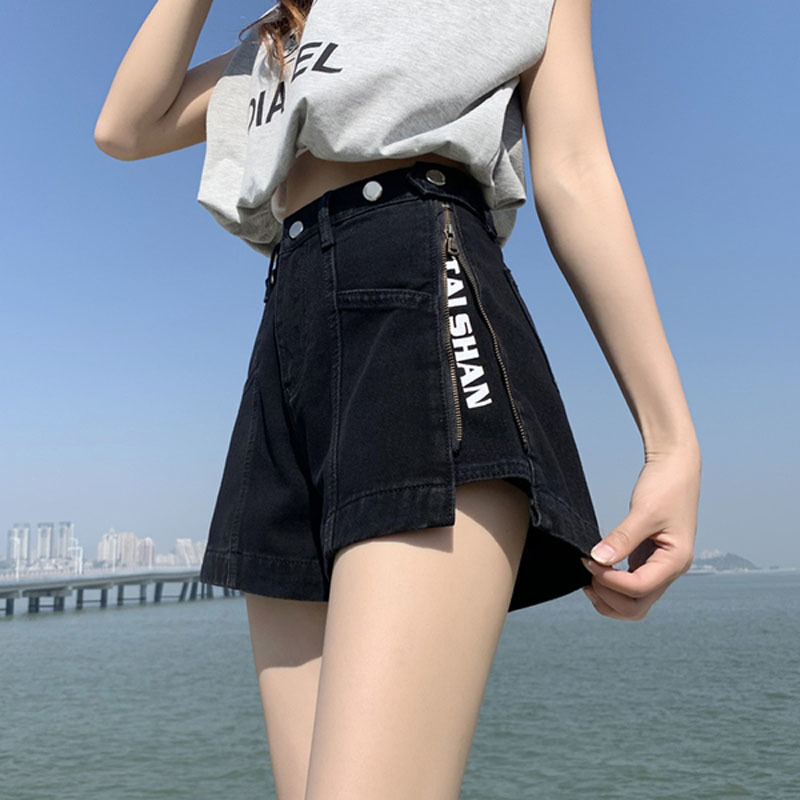 EXCELLENT QUALITY est denim shorts women's summer loose wide-leg net red ins straight high waist slim fashion trend s 210521