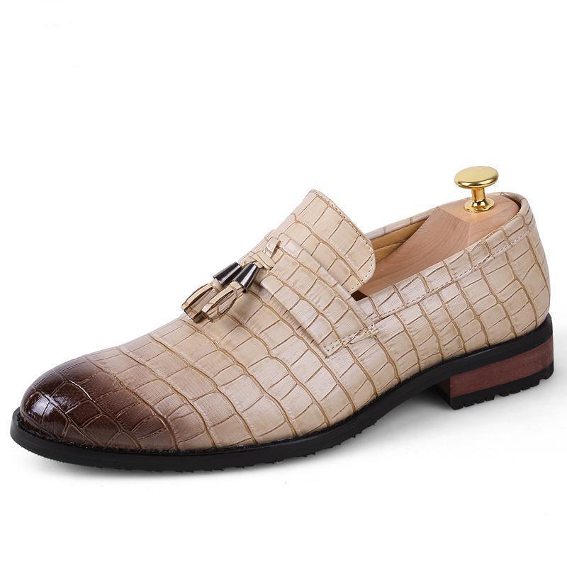 Dress Shoes Men's Crocodile Pattern Leather Wedding Party Man Business Office Oxfords Fashion Flat Men Big Size 47