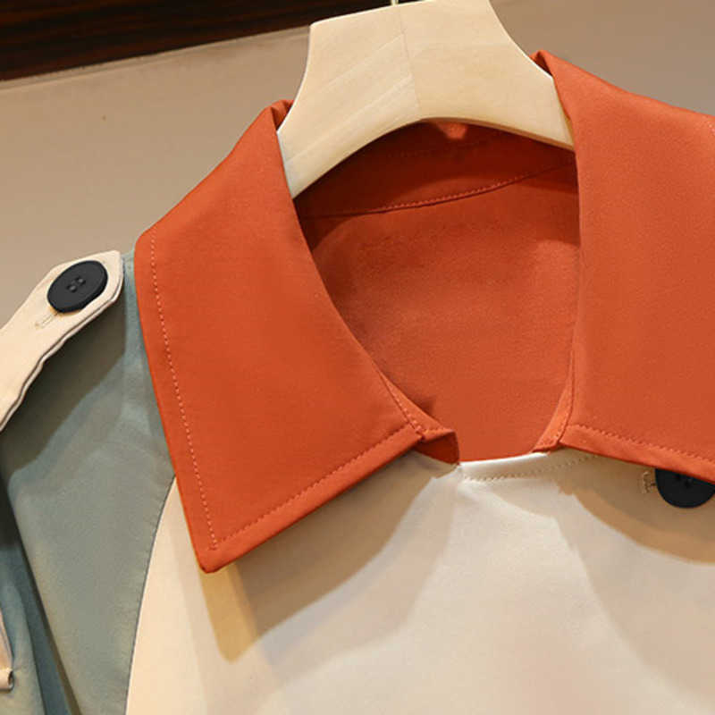 Women Trench Coat Fashion Fall Winter Casual Thin With Over Size Vintage Long Coats Overcoats Top Double Breasted Outwear A109 210820