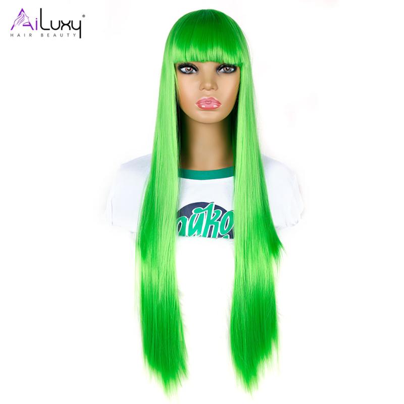 Synthetic Wigs AILUXY Straight Wig With Bangs Long Hair 613 28 Inch For Women Heat Resistant