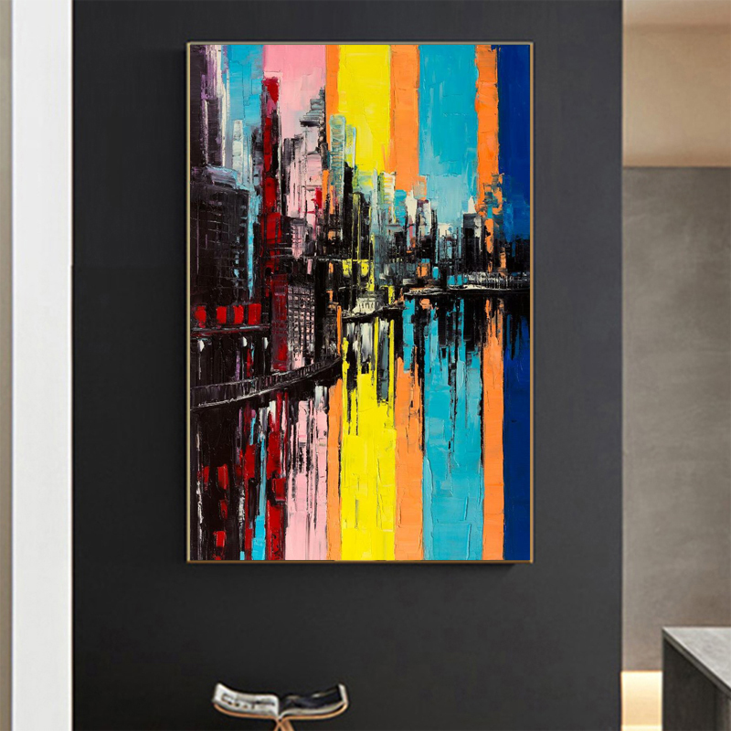 Abstract Oil Prints On Canvas Building Posters Canvas Painting Wall Art For Living Room Modern Home Decor Landscape Pictures