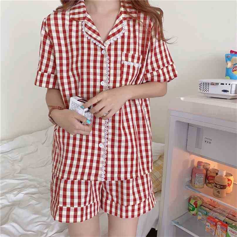 Summer Cute Ruffles Casual Loose Short Sleeves Sale Fashion All Match Homewear Cotton Women Pajamas Sets 210525, Photo color
Summer Cute Ruffles Casual Loose Short Sleeves Sale Fashion All Match Homewear Cotton Women Pajamas Sets 210525, Photo color