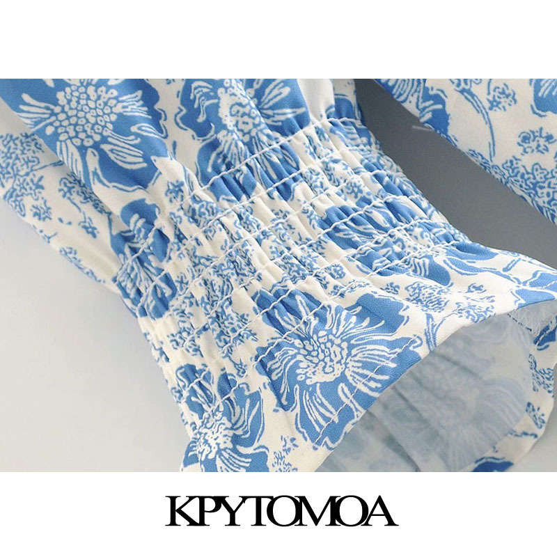 Women Chic Fashion Floral Print Mini Dress Short Sleeve Drawstring Tied Female Dresses Vestidos Mujer 210420