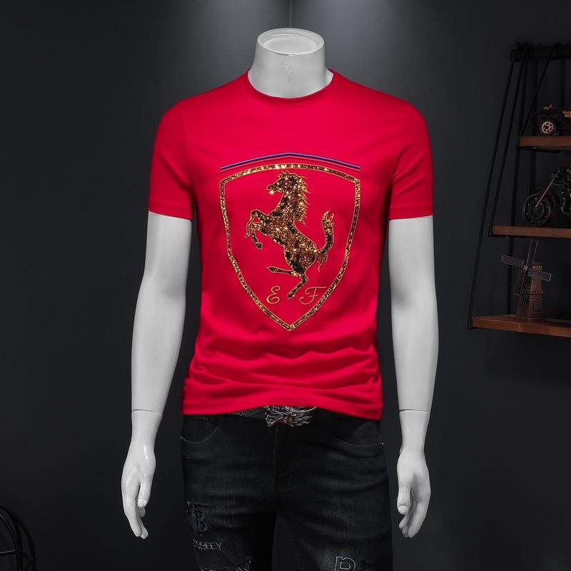 Summer 2022 Fashion Men's Slim Tops Short Sleeves T-Shirts Korean Embroidery Printing Horse Totem Trend Bottoming Shirts, Red
Summer 2022 Fashion Men's Slim Tops Short Sleeves T-Shirts Korean Embroidery Printing Horse Totem Trend Bottoming Shirts, Red