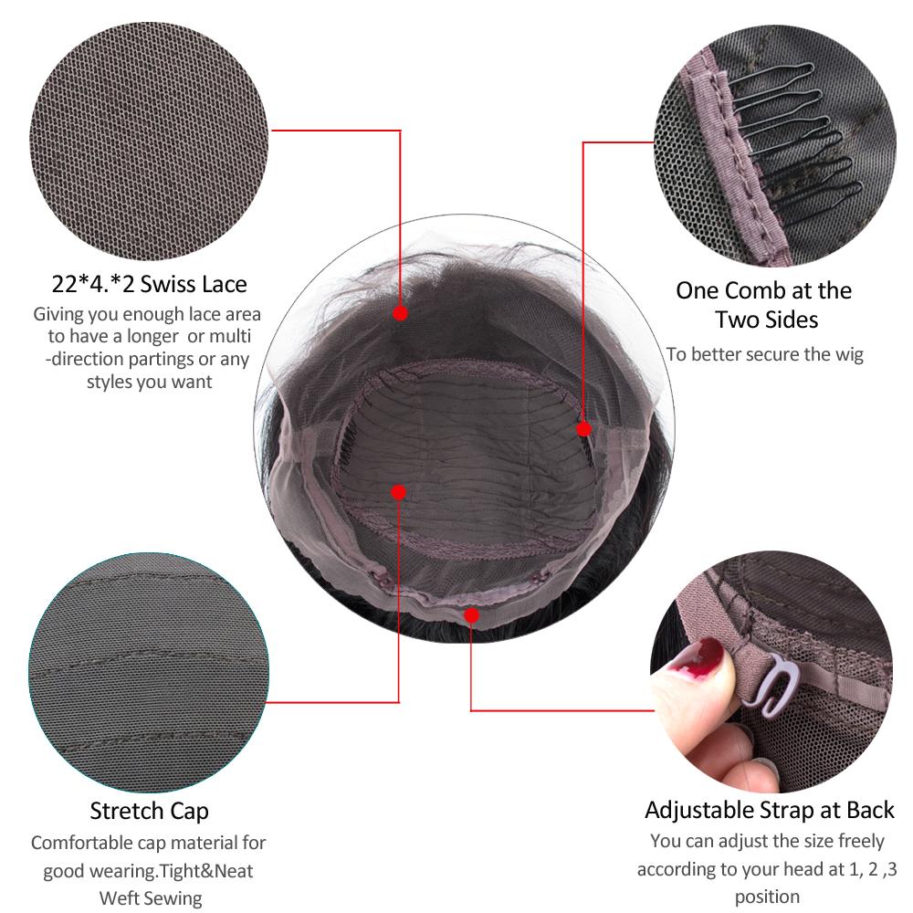 360 Lace Frontal Human Hair Wig Pre Plucked Natural Hairline 150 Density Middle Ratio Peruvian Straight Remy Lace Frontal Wigs