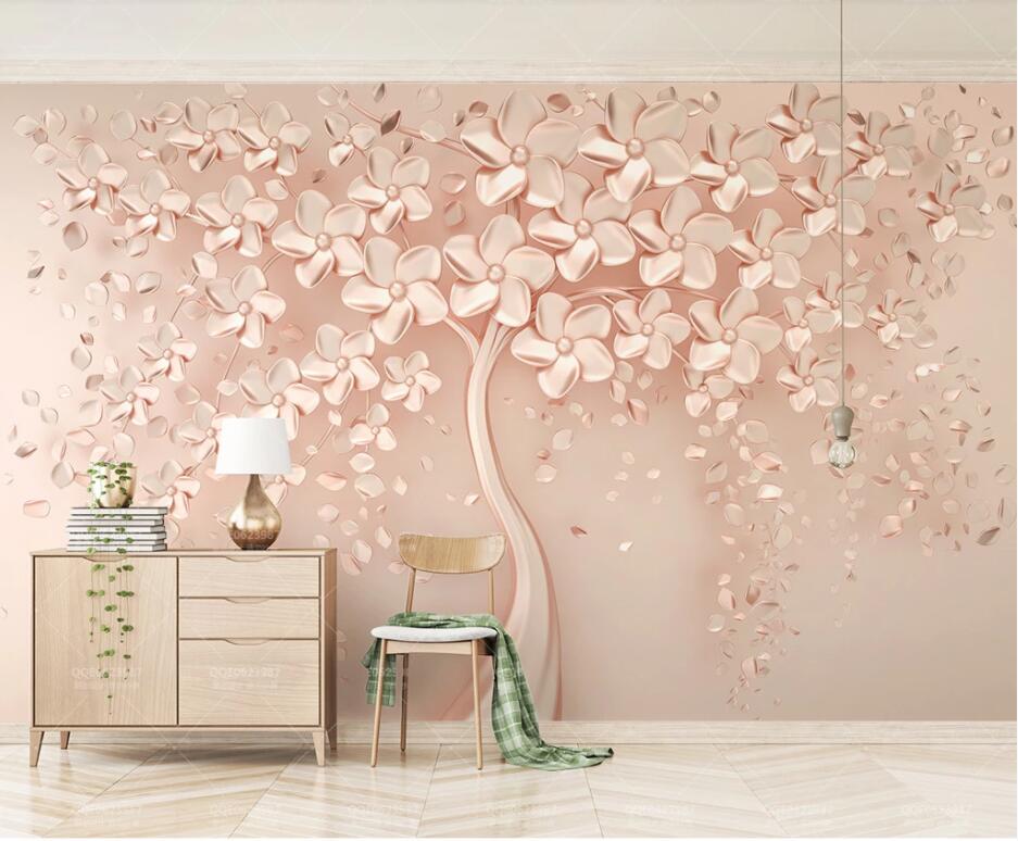 Custom 3d wallpaper mural 3d Black and white flowers tree TV background wall TV background wall wallpaper