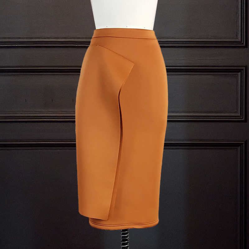 Women Bodycon Pencil Skirts High Waist Slim Midi Modest Classy Female Package Hip Jupes Falad Officewear Elegant Femme Fashion 210621