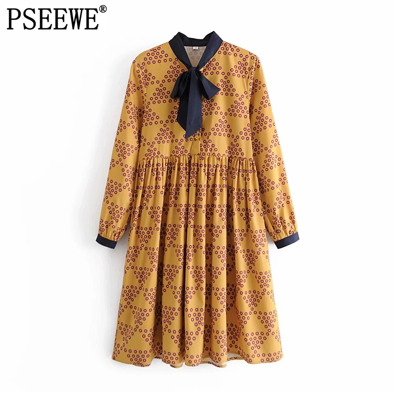 Woman Dress Yellow Dot Short es Women Casual Ruched Long Sleeve Female Fashion Bow Beach es 210519
Woman Dress Yellow Dot Short es Women Casual Ruched Long Sleeve Female Fashion Bow Beach es 210519