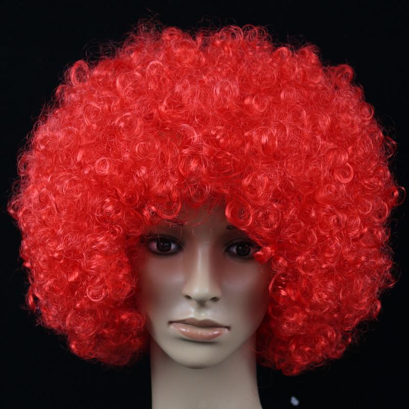 Party Hats Funny Fluffy Wavy Curly Clown Wig Explosive Head For Disco Birthday Christmas Halloween Dress Performance Decor Prop