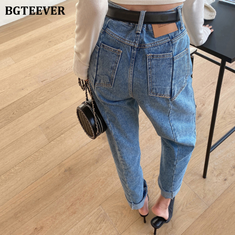 BGTEEVER Casual Irregular Pockets High Waist Jeans Pants 2021 Fashion Loose Denim Jeans Female Trousers Autumn Winter Pantalon, Blue
BGTEEVER Casual Irregular Pockets High Waist Jeans Pants 2021 Fashion Loose Denim Jeans Female Trousers Autumn Winter Pantalon, Blue