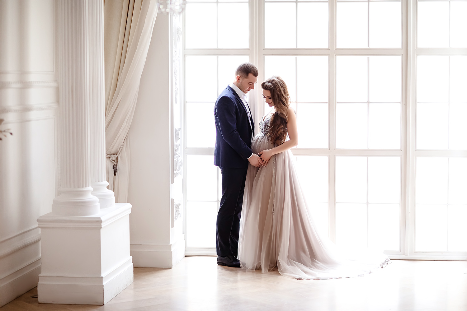 Glitter Sequins Tulle Sleepwear Robes Maternity Women V Neck Bridal Ruffles Pregnant Woman Photoshoot Dress Sleeveless Sheer Party Gowns