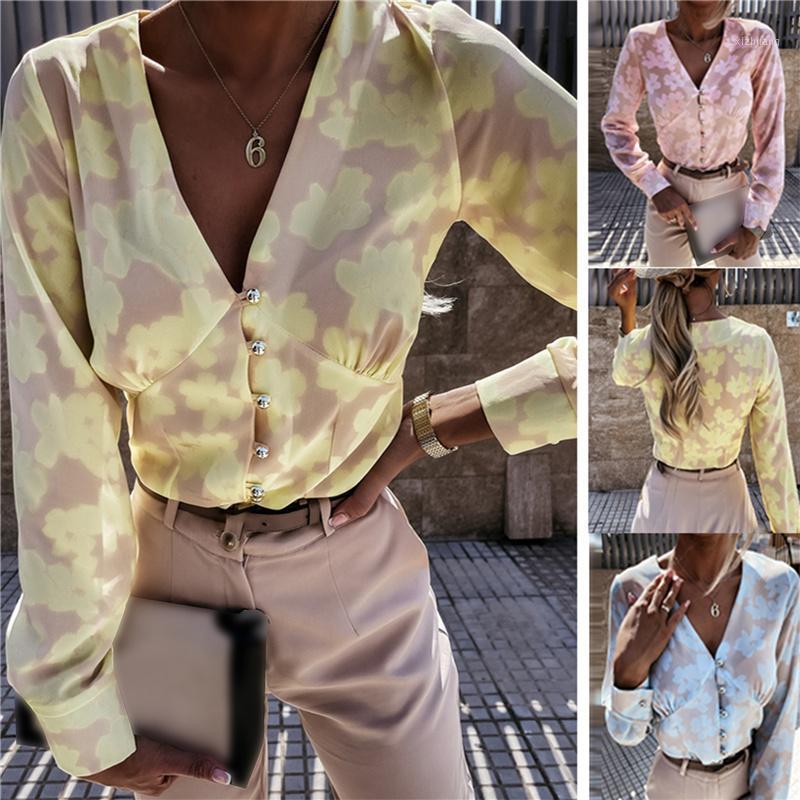 Women' T-Shirt Stylish Women Button Down Shirts, Sexy V-Neck Long Sleeve Floral Print Slim Fitted Tops,Yellow/Pink/Blue, -XL
Women' T-Shirt Stylish Women Button Down Shirts, Sexy V-Neck Long Sleeve Floral Print Slim Fitted Tops,Yellow/Pink/Blue, -XL