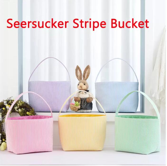 Easter Candy Favor Basket Festive Seersucker Stripe Bucket Easters Eggs Storage Bag Multipurpose Home Clothes Baskets C0221
Easter Candy Favor Basket Festive Seersucker Stripe Bucket Easters Eggs Storage Bag Multipurpose Home Clothes Baskets C0221