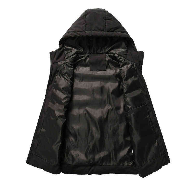Mens Winter Vest Down Vest Men Casual Waistcoat Sleeveless Jackets Men Hooded Vest sleeveless motorcycle jacket Hat Detachable 211111