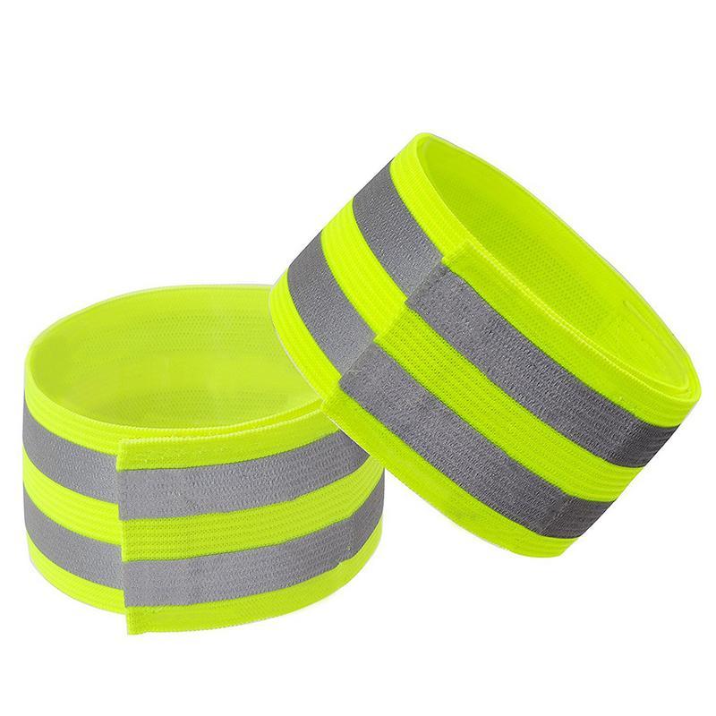 

Wrist Support 2pcs High Visibility Double Reflective Wristband Bracelet Band Night Running Cycling Jogging Safety Reflector Armband, As pic