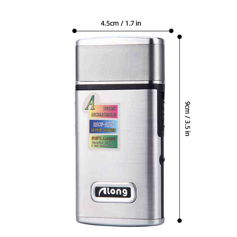 Portable Electric Shaver 3D Double Floating Rechargeable Beard Trimmer Razor Reciprocating Shaving Machine Men Face Care 220112