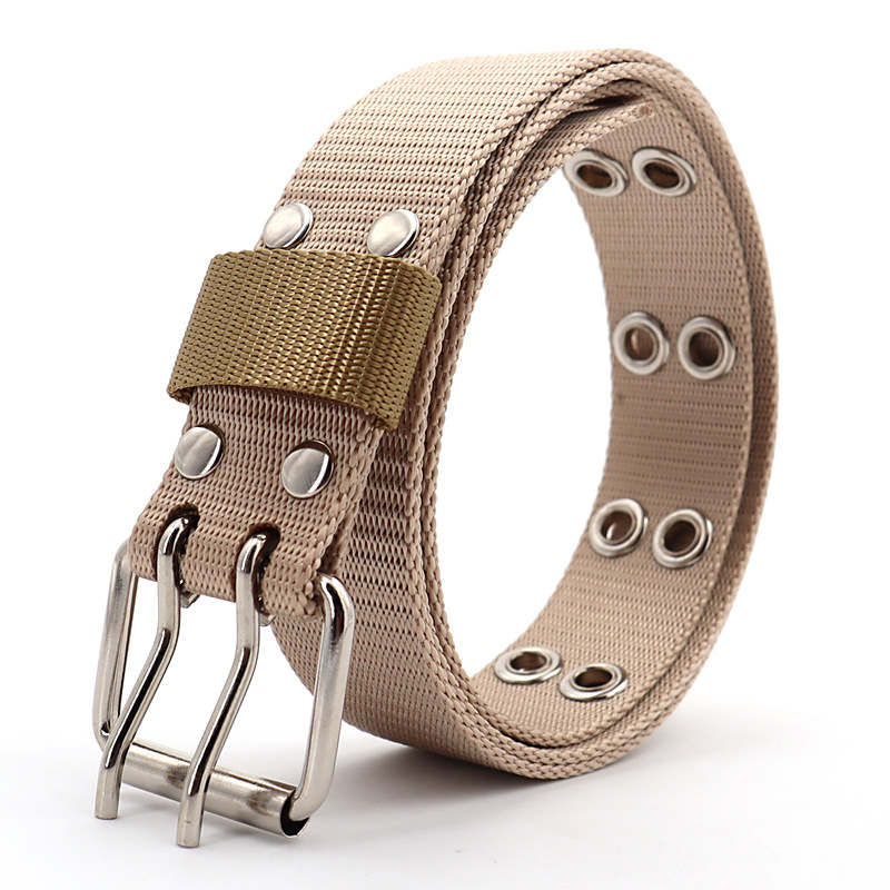 New Material Mens Women Nylon Belt Luxury design Double Grommet Hole Buckle Waistband fashion unisex Jeans Belts waist belt, Black
New Material Mens Women Nylon Belt Luxury design Double Grommet Hole Buckle Waistband fashion unisex Jeans Belts waist belt, Black