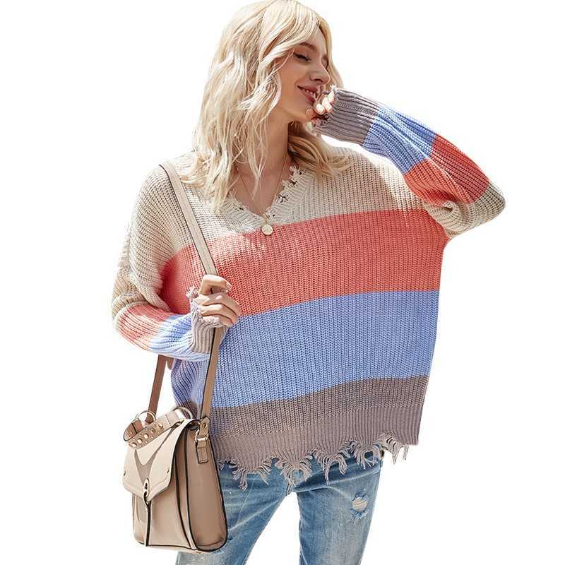 Pullovers And Sweaters For Women Autumn Casual Long Sleeve Patchwork Color V-neck Female Fashion Loose Streetwear Sweater 210608, Pink
Pullovers And Sweaters For Women Autumn Casual Long Sleeve Patchwork Color V-neck Female Fashion Loose Streetwear Sweater 210608, Pink