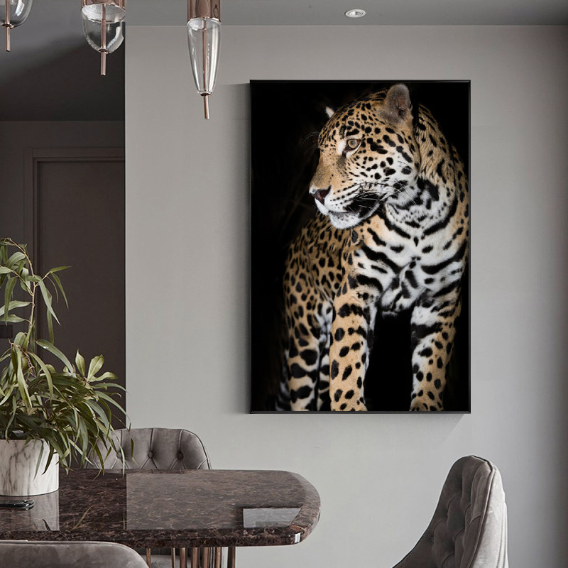 Large Size Leopard Painting Wall Art Animal Poster Canvas Print For Living Room Bedroom Decoration Pictures Cuadros No Frame