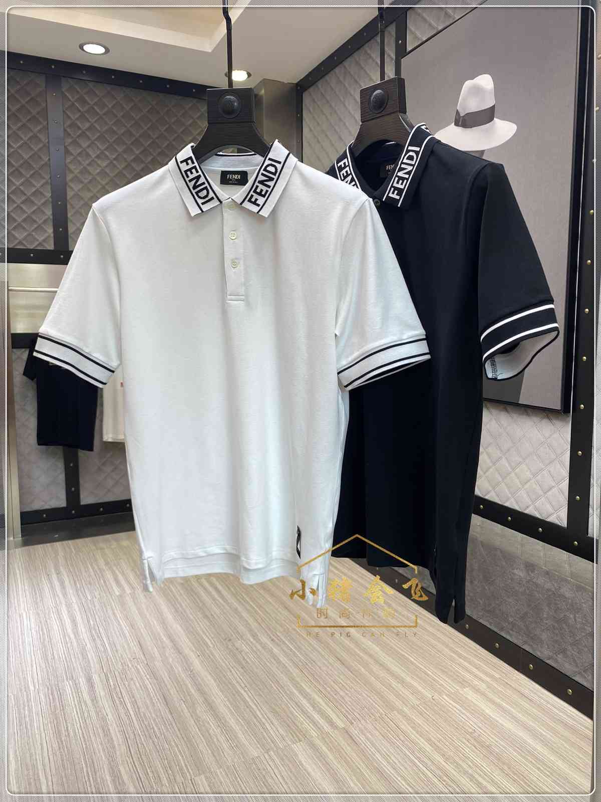 f New Letter Embroidery Lapel Stitching Stripe Business Polo Men's Casual Short Sleeve Top, White;black
f New Letter Embroidery Lapel Stitching Stripe Business Polo Men's Casual Short Sleeve Top, White;black