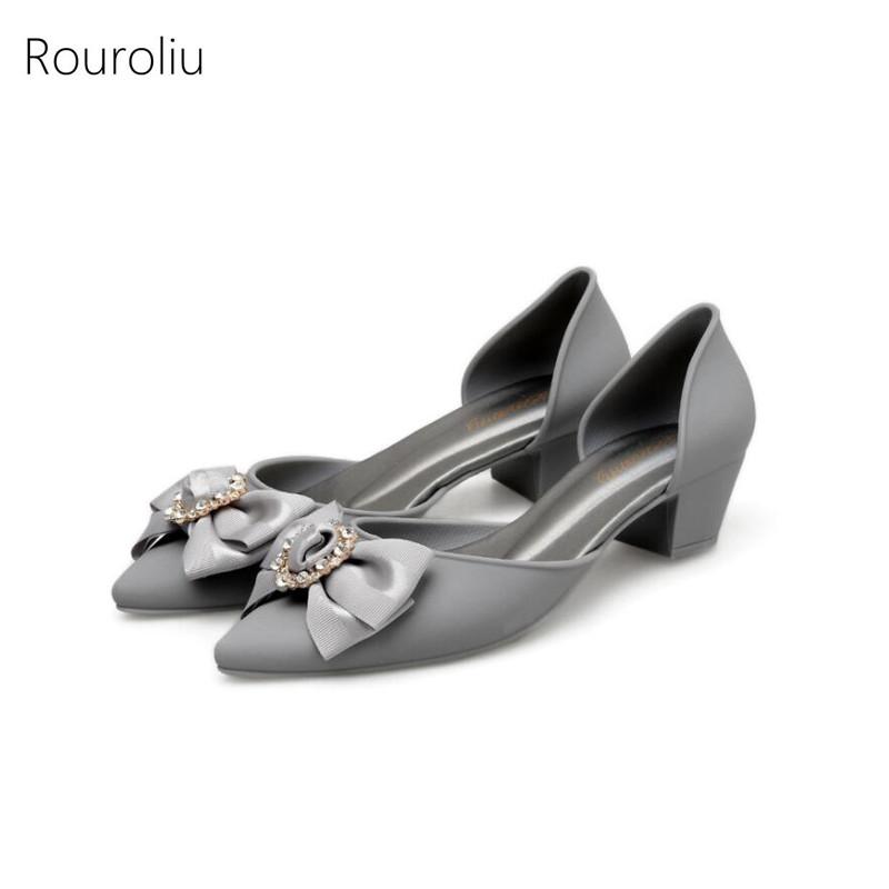 Rouroliu Women Summer Mid Heel Sandals Metal Decoration Bowknot Jelly Shoes Woman Pointed Toe Casual Slip-On FR105, Black
Rouroliu Women Summer Mid Heel Sandals Metal Decoration Bowknot Jelly Shoes Woman Pointed Toe Casual Slip-On FR105, Black