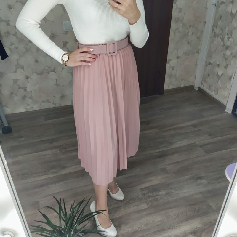 2021realeft 2021 new spring summer high waist women skirt solid 17 colors pleated skirts with belt elegant mi-long skirts female, Black
2021realeft 2021 new spring summer high waist women skirt solid 17 colors pleated skirts with belt elegant mi-long skirts female, Black