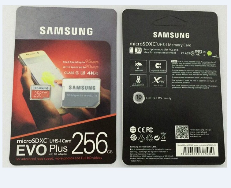 DHL delivery 8GB/16GB/32GB/64GB/128GB/256GB High quality Samsung EVO+ Plus micro sd card U3/smartphone TF card C10/Car recorder Storage cards 95MB/S
DHL delivery 8GB/16GB/32GB/64GB/128GB/256GB High quality Samsung EVO+ Plus micro sd card U3/smartphone TF card C10/Car recorder Storage cards 95MB/S