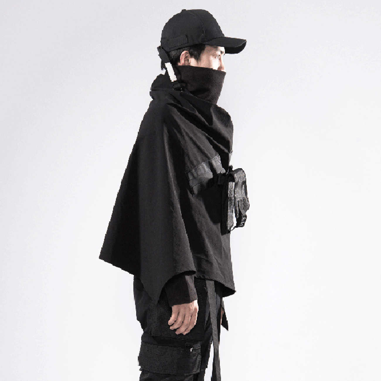 11 BYBB'S DARK Hip Hop Techwear Funeral Jacket Streetwear Zipper Outdoor Windproof Shawl Loose Cardigan Windbreaker Cloak 210818