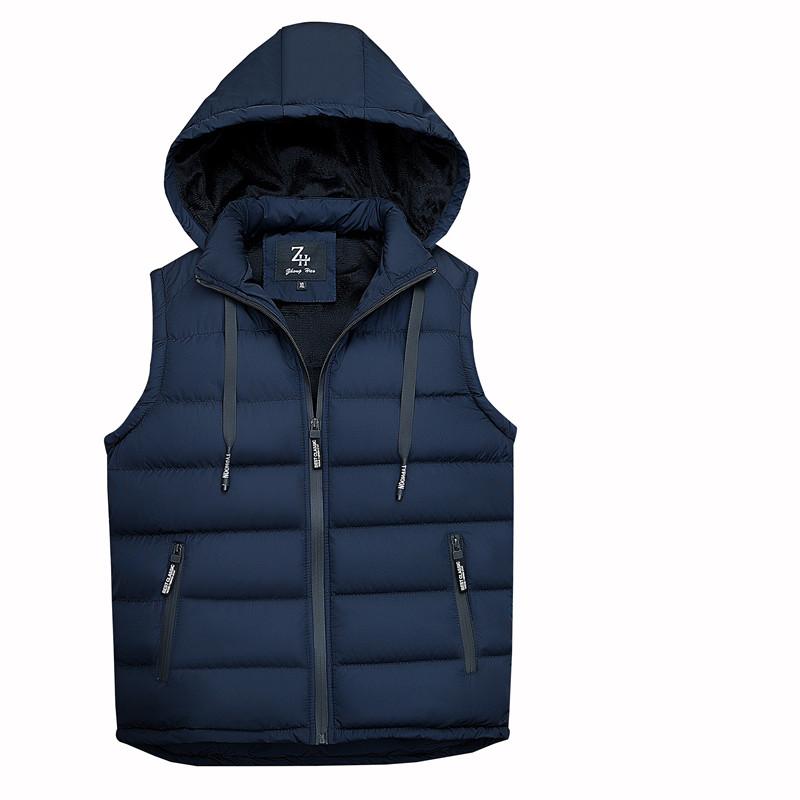 Fashion Autumn Winter Vest Men High Quality Hooded Thick Warm Sleeveless Jacket Waistcoat Men's Vests